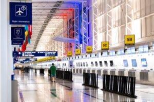 Man in empty airport able to get through security faster