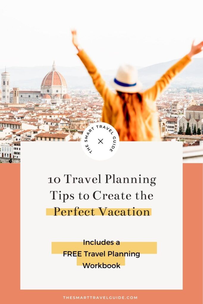 Pinterest pin to a blog post with 10 travel planning tips