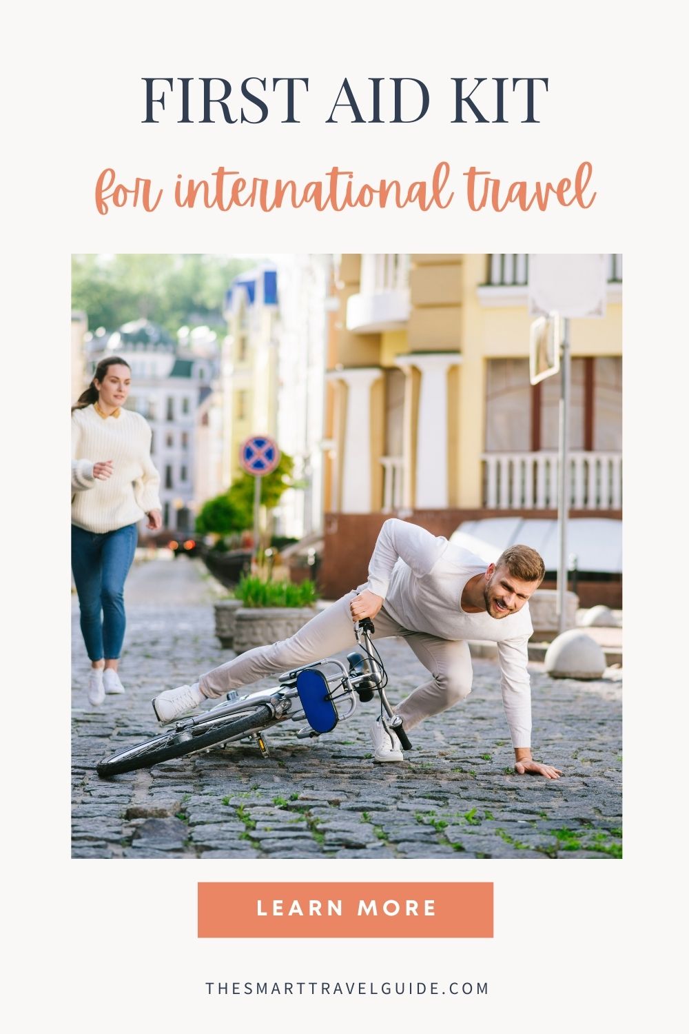 Pinterest Pin to link to creating a first aid kit for international travel