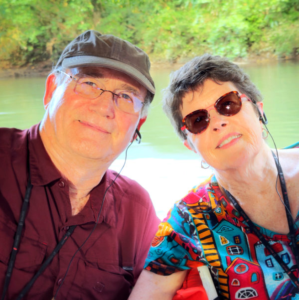 Malcolm and Peggy on a river safari on the Serapaqui River