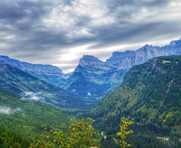 Beautiful mountains with stormy sky.